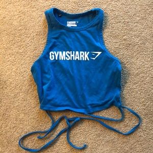 Gym shark cropped tie workout top